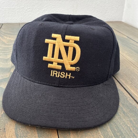 Vintage 1970s Notre Dame Fighting Irish NCAA Fitted New Era Wool Cap 7 3/8 (E9) - Picture 1 of 6